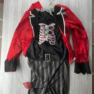 Pirate costume kids size 10-12 with pumping heart/chest